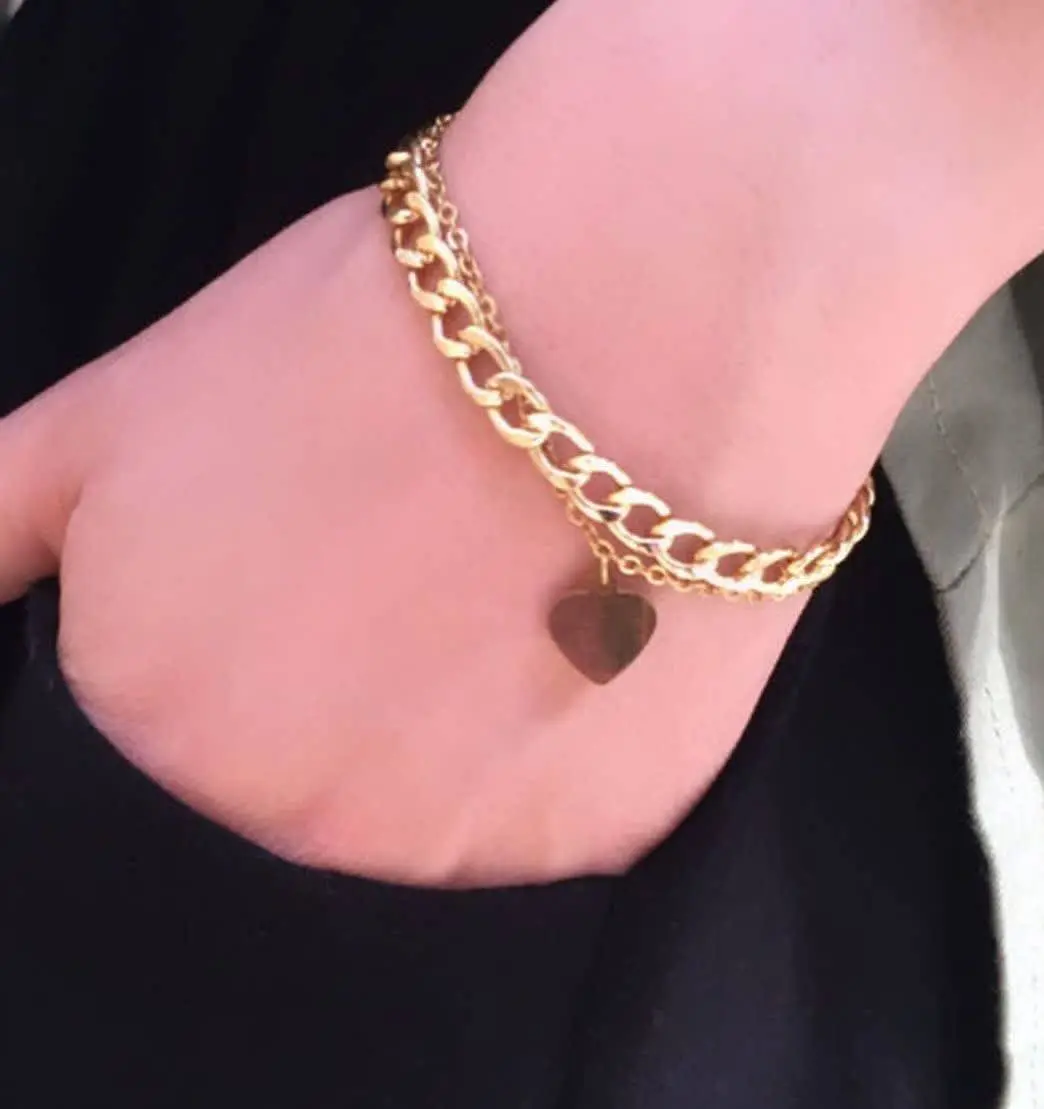 *دستبند دو لاین با قلب مینیمال😍 *