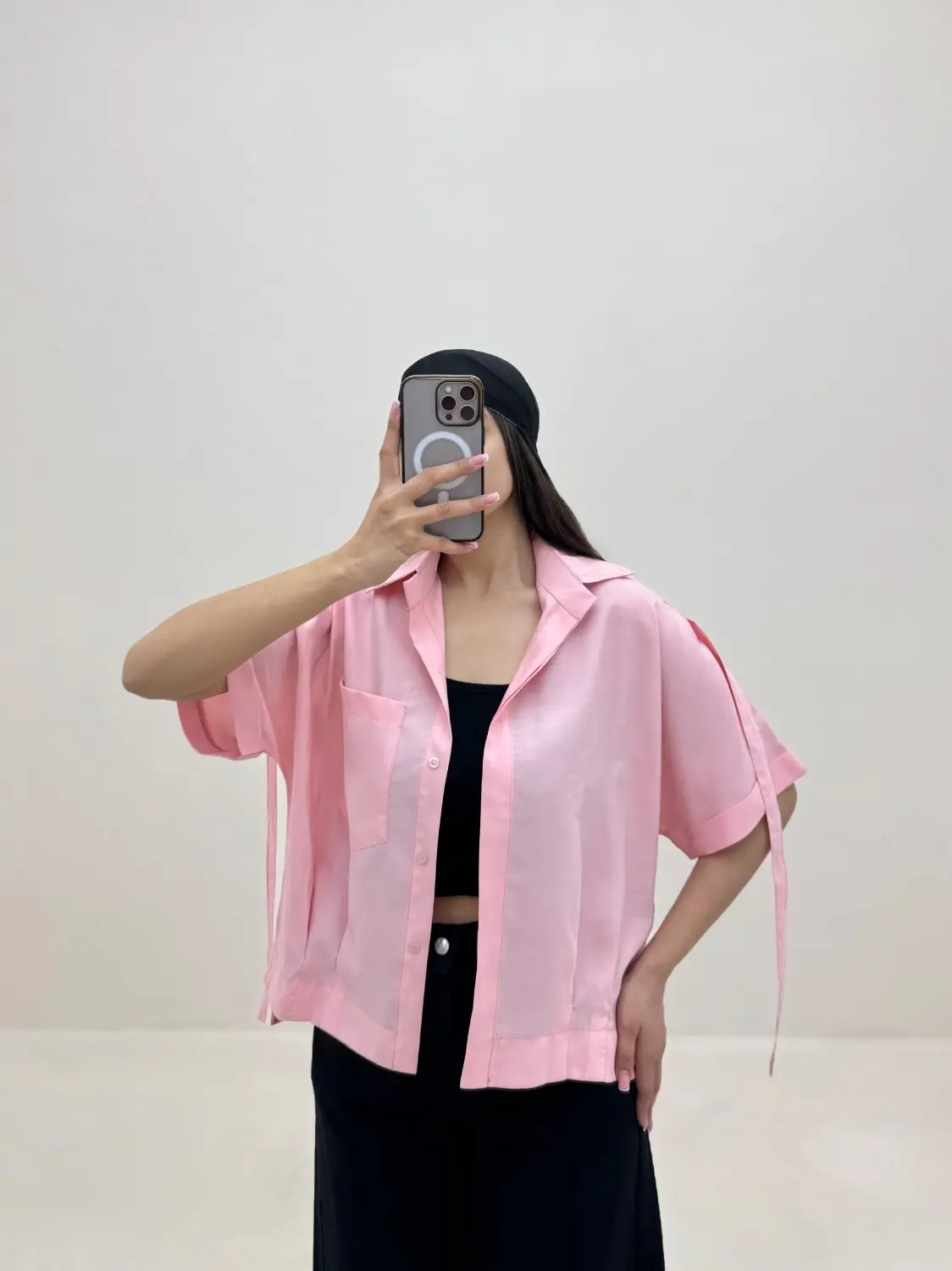شومیز آستین تسمه پری سیلک 💕✨