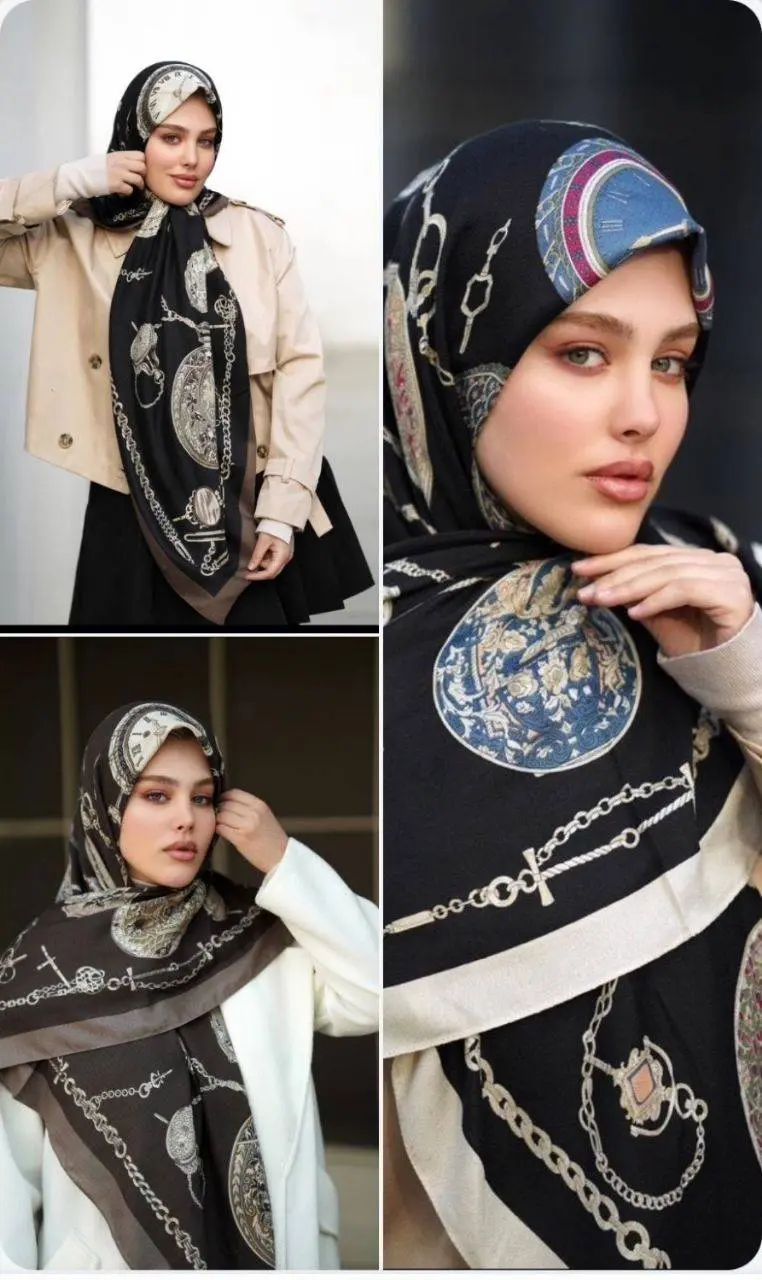 *روسری نخی سیا اسکارف