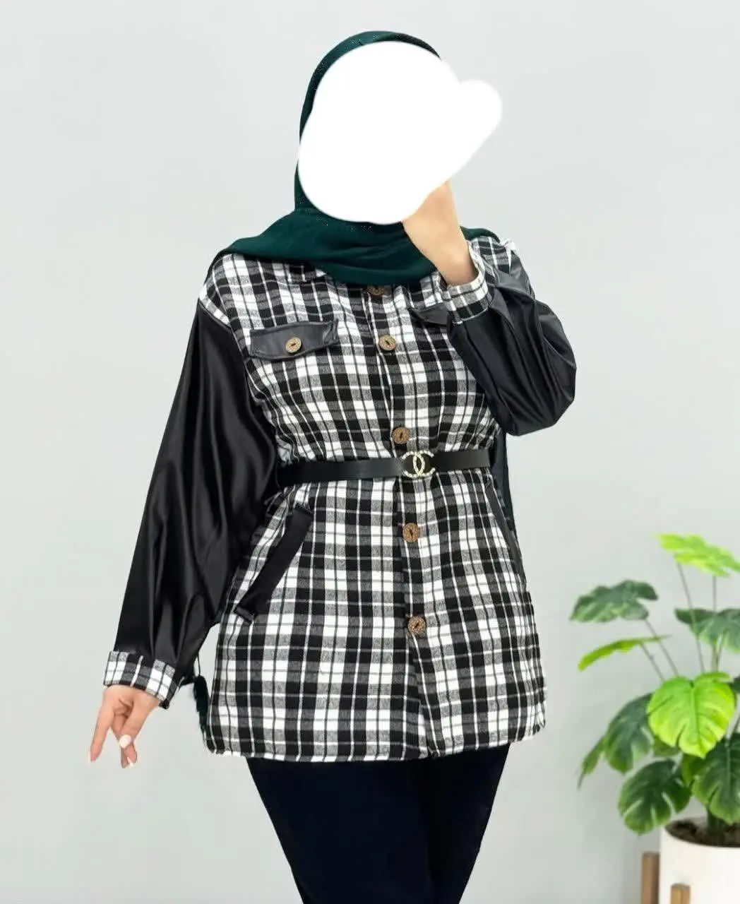 مانتو آستین چرم