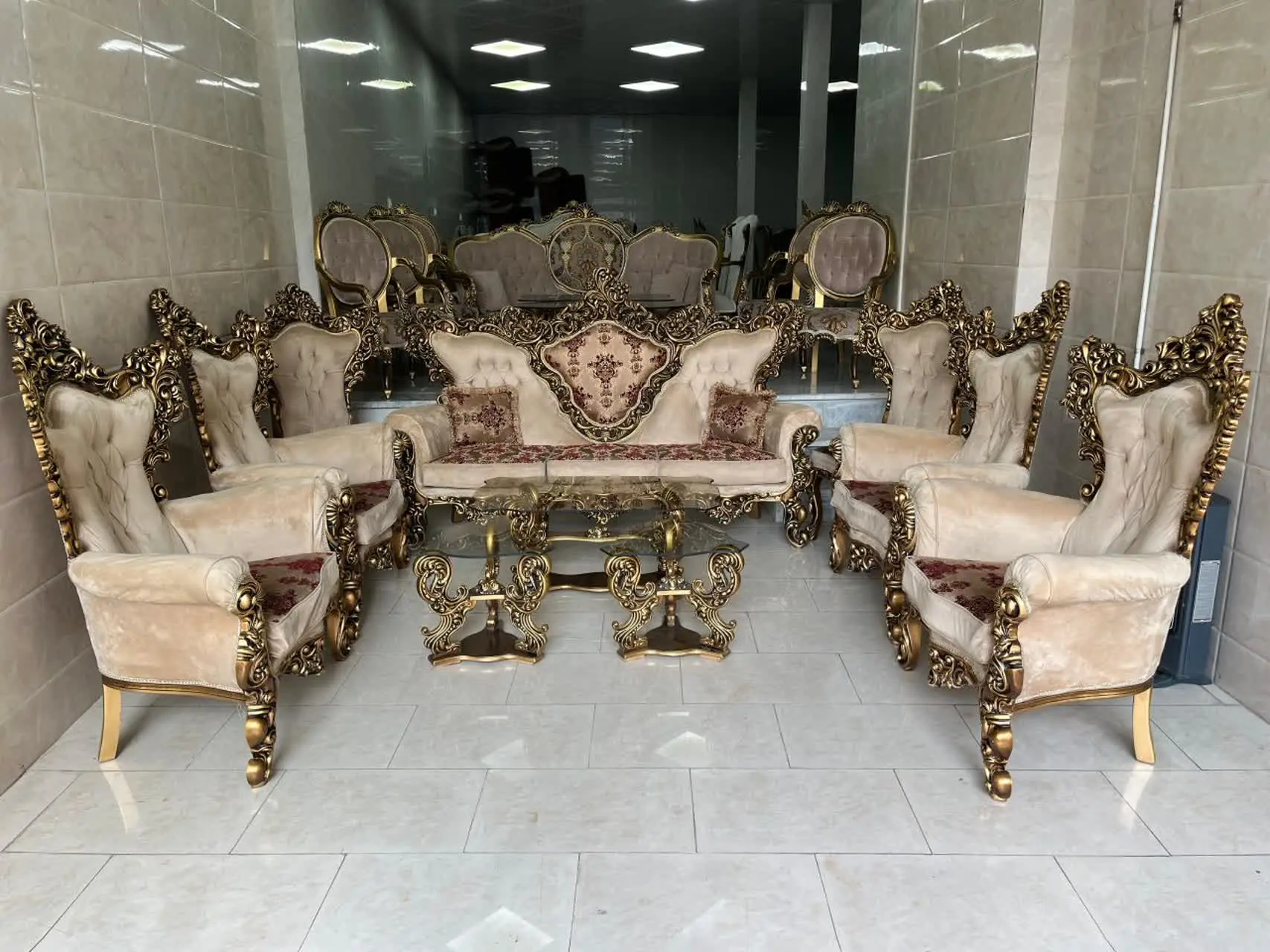 مبل استیل ۹ نفره مدل غنچه
