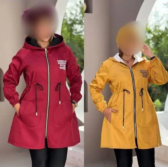 🔹نام: مانتو کمرگتدار و کلاه دار پاییزه سروین
