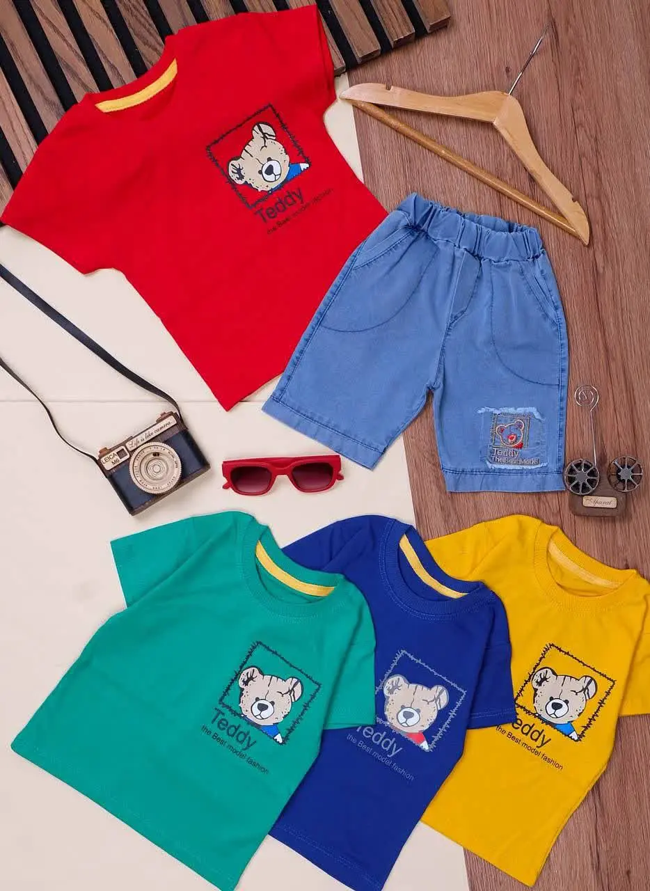 👕نام کالا: #تیشرت شلوارک نیل خرسی 
