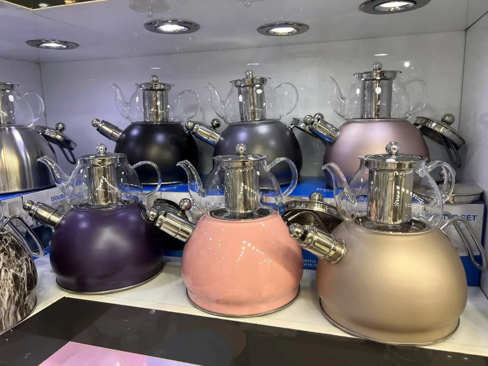 کتری قوری سوتی رنگی هوم لوکس✅