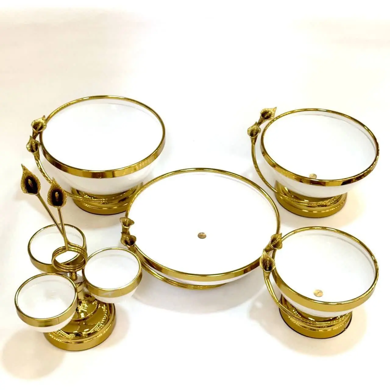 🛑سرویس ۵ پارچه لیلیوم گل برنجی