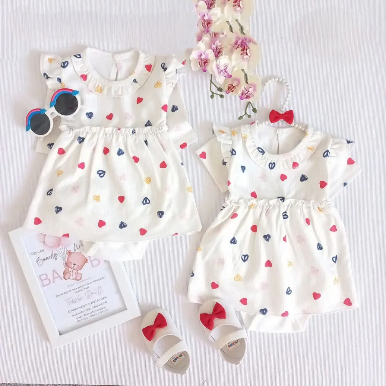 بادی نوزادی دامن دار نخ پنبه💗🫐
