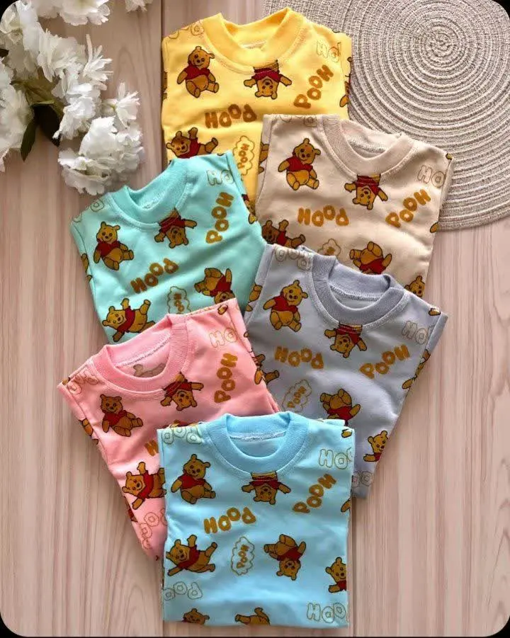 👶✨ لباس نوزادی چهار تیکه پو
