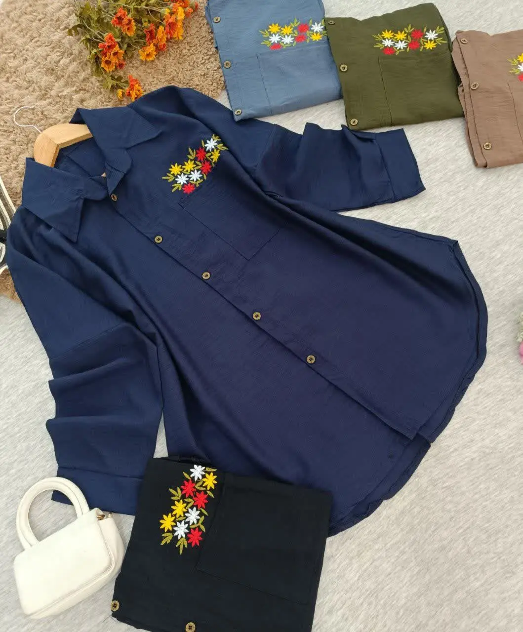 #تونیک #مانتو جیب گلدوزی 
