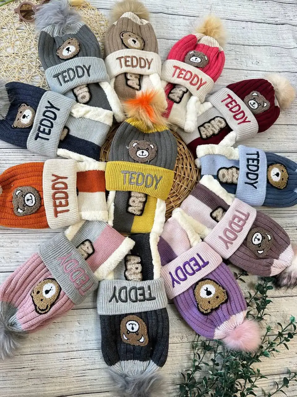 کلاه گردنی طرح خرس TEDDY درشت نوزادی و کودک کد ۷۱۰۳۳ 
