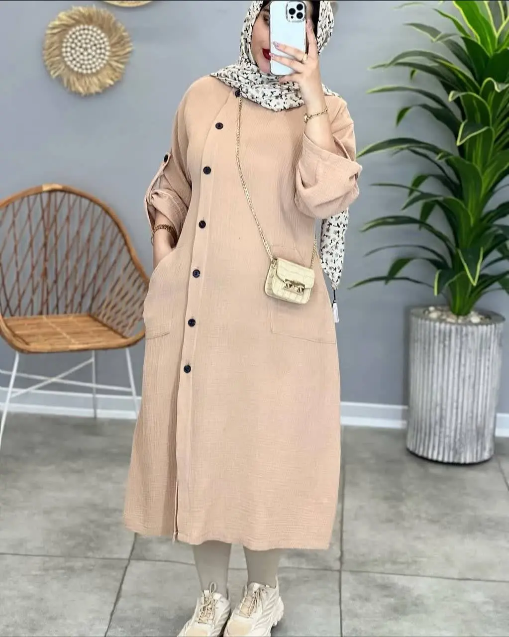 🦋نام محصول: کفتان مانتو بغل دکمه
