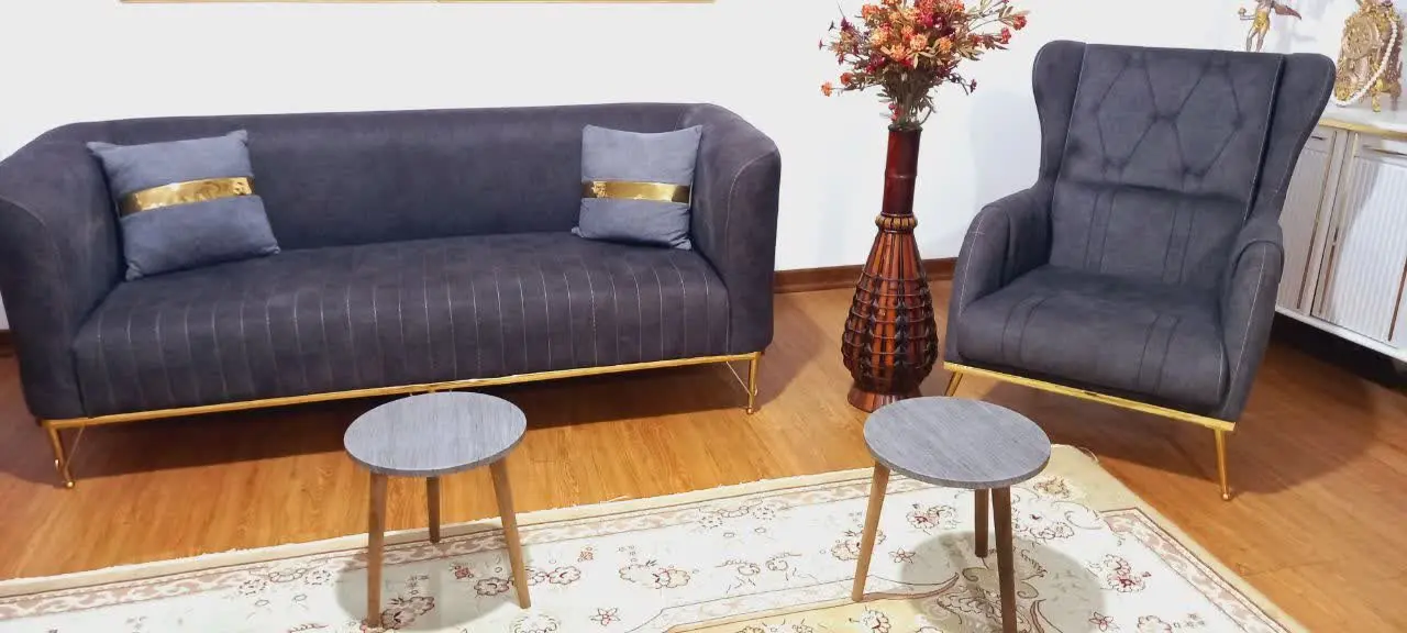 مبل ۸نفره چستر پایه استیل 
