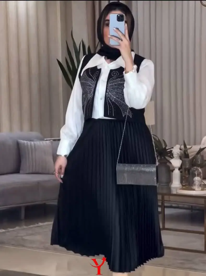 👒نام: ست عیدانه شومیز +ژیله + دامن عیدانه butterfli پروانه 🦋😍
