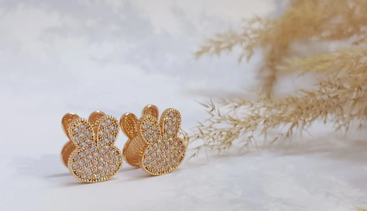 - گوشواره جواهری وفول نگین...