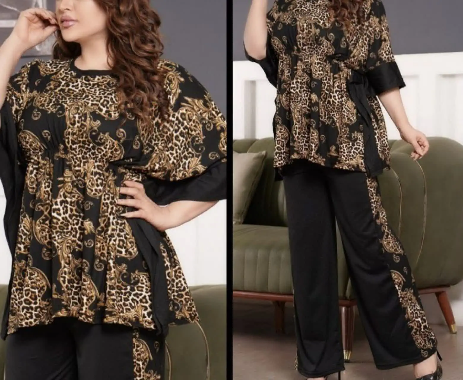 💞ست دو تیکه پانچ و شلوار پروانه💞
