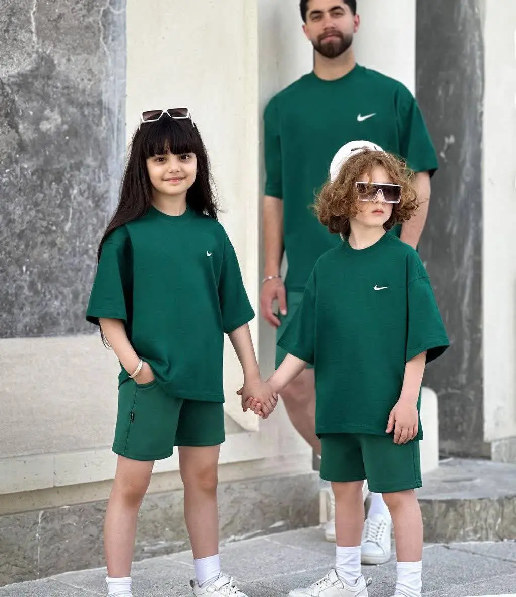 🌸اسم: ست خانوادگی تیشرت شلوارک One Style NZDE💚🌸
