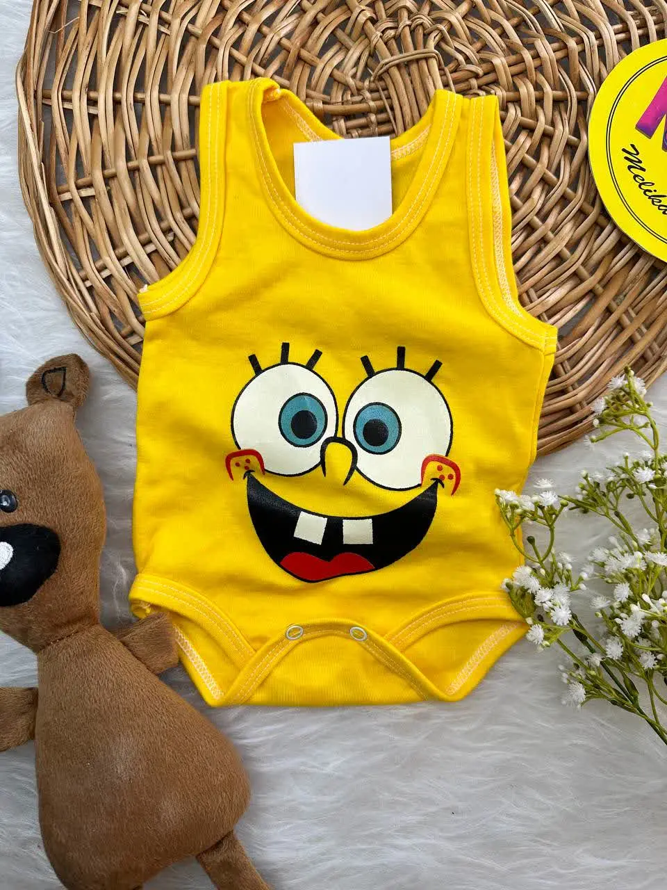 بادی زیردکمه طرح باب اسفنجی نوزادی و کودک کد ۱۱۸۰۷۳ 
