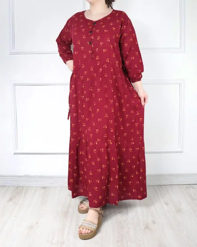 پیراهن ساحلی کجرا دکمه دار 
