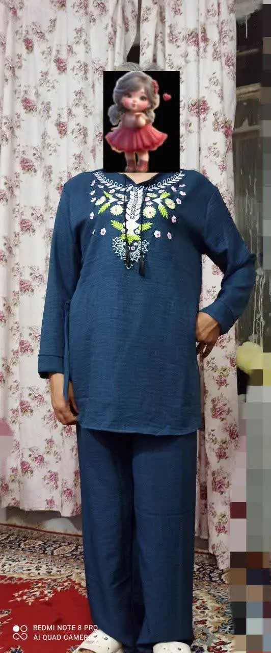 ست تونیک شلوار قواره دار یق...