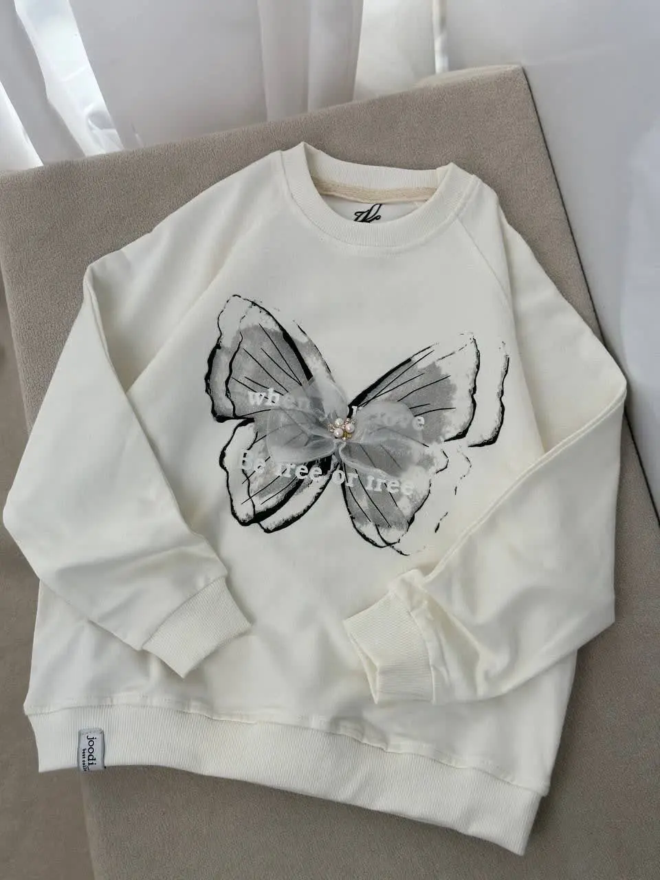 🦋 تک بلوز پروانه مرواریدی م...