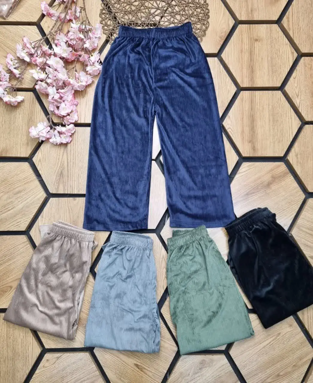 👖شلوار بگ مخمل دخترانه👧