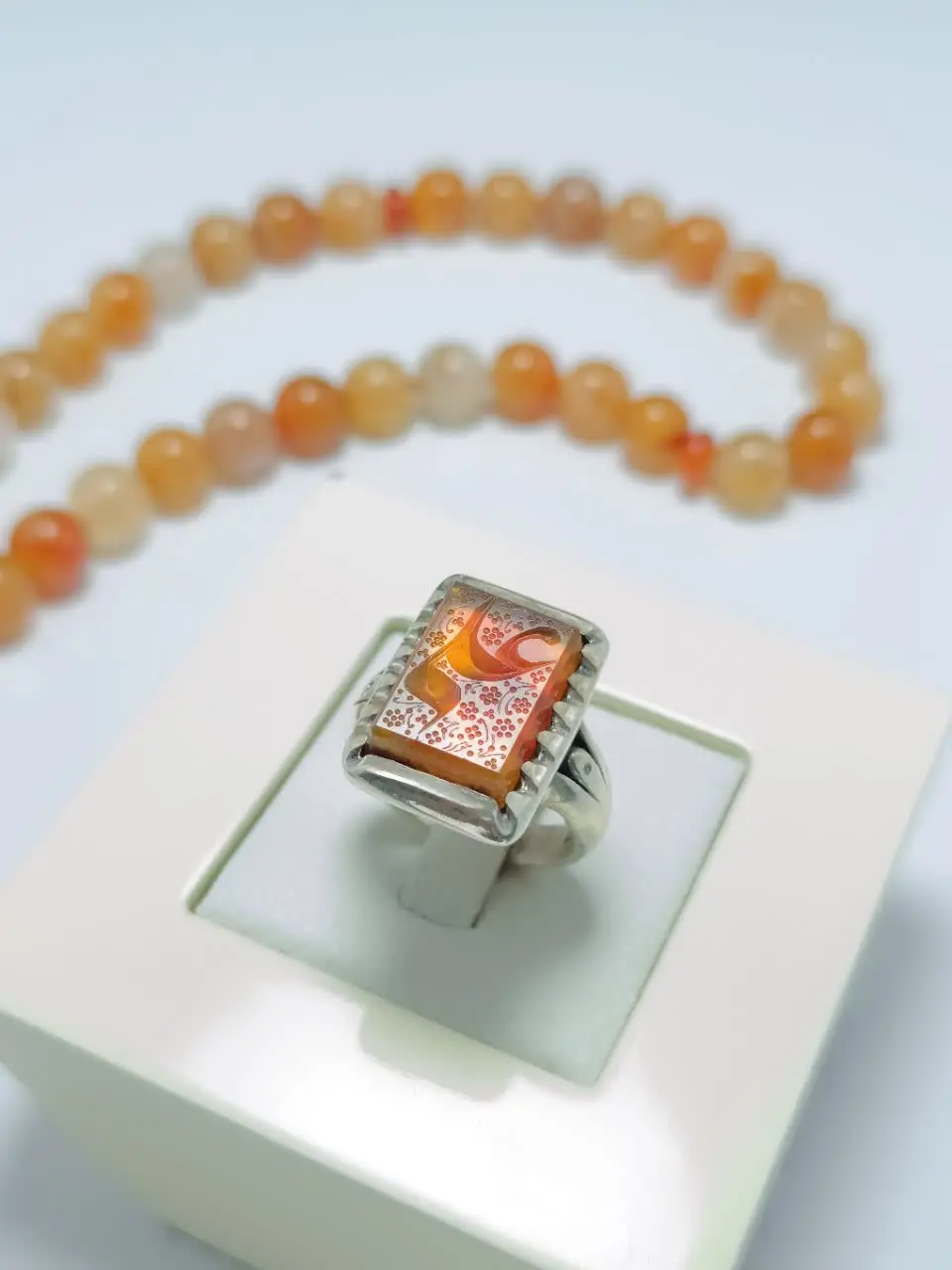 انگشتر نقره مردانه مستطیلی...