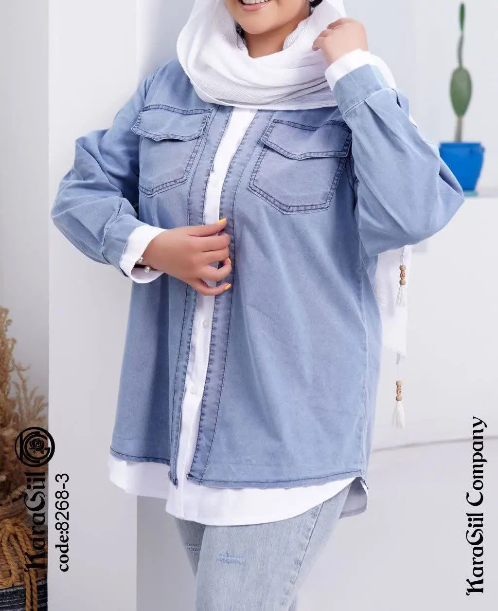 مانتو جین جلو دکمه
