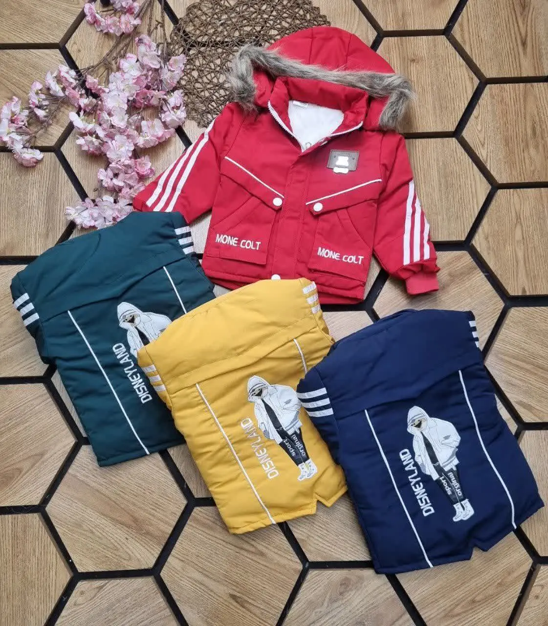 🎅کاپشن مغزی کلاهدار پسرانه 👦