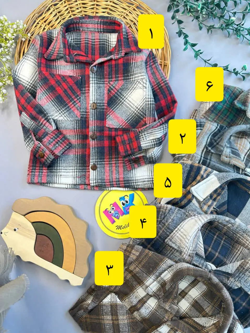 بلوز تک چهارخونه پشمی نوزاد...