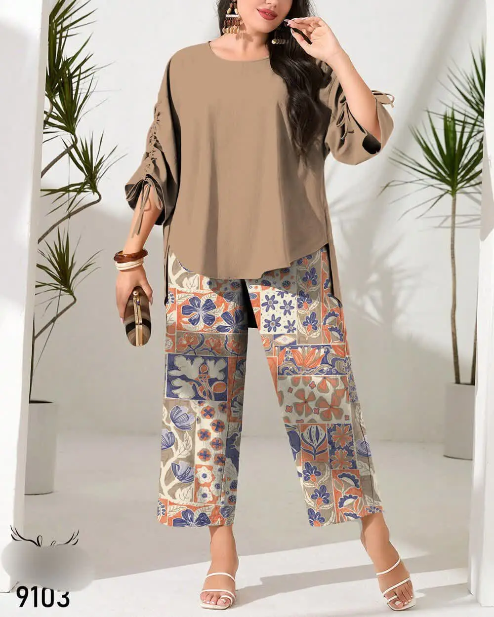 👚نام: ست تونیک شلوار فلورا
