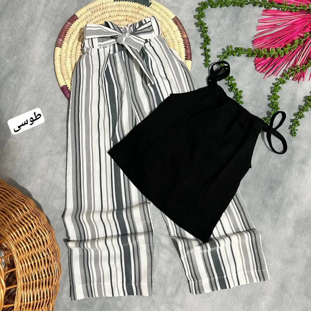 👚نام: کراپ شلوار راه راه ۲
