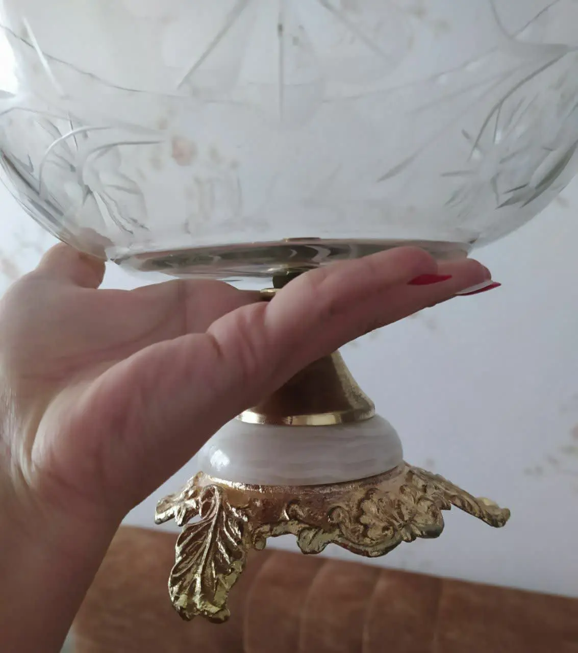 ظرف میوه خوری پایه دار قدیمی 💚🩷
