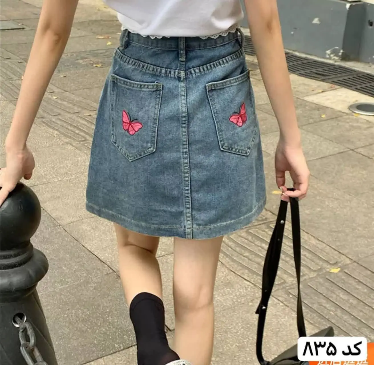 ♦️دامن جین کیفیت و‌تنخور عالی 
