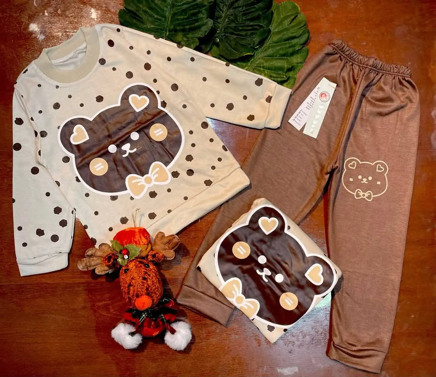 #بچه #بلوز_شلوار کرم (ردیف ١٩٣٤٣) 
