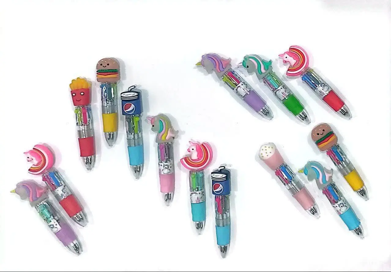 خودکار چهار رنگ کوتاه سر سیلکونی 
