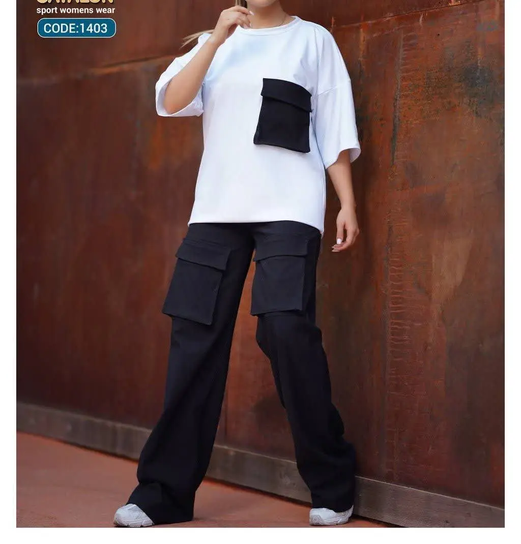 🧶ست تیشرت شلوار کارگو 
