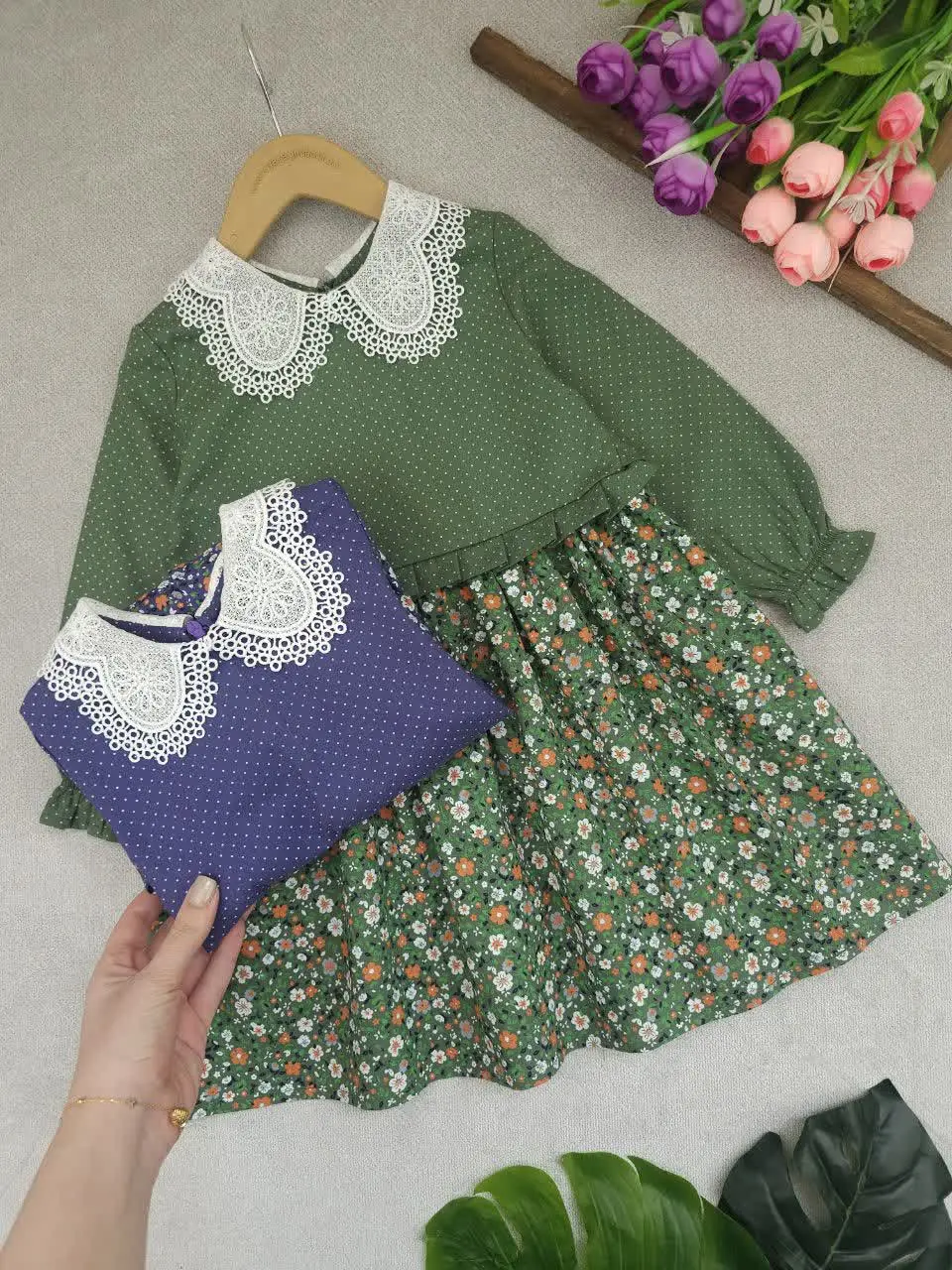 پیراهن دخترانه دامن گلی
