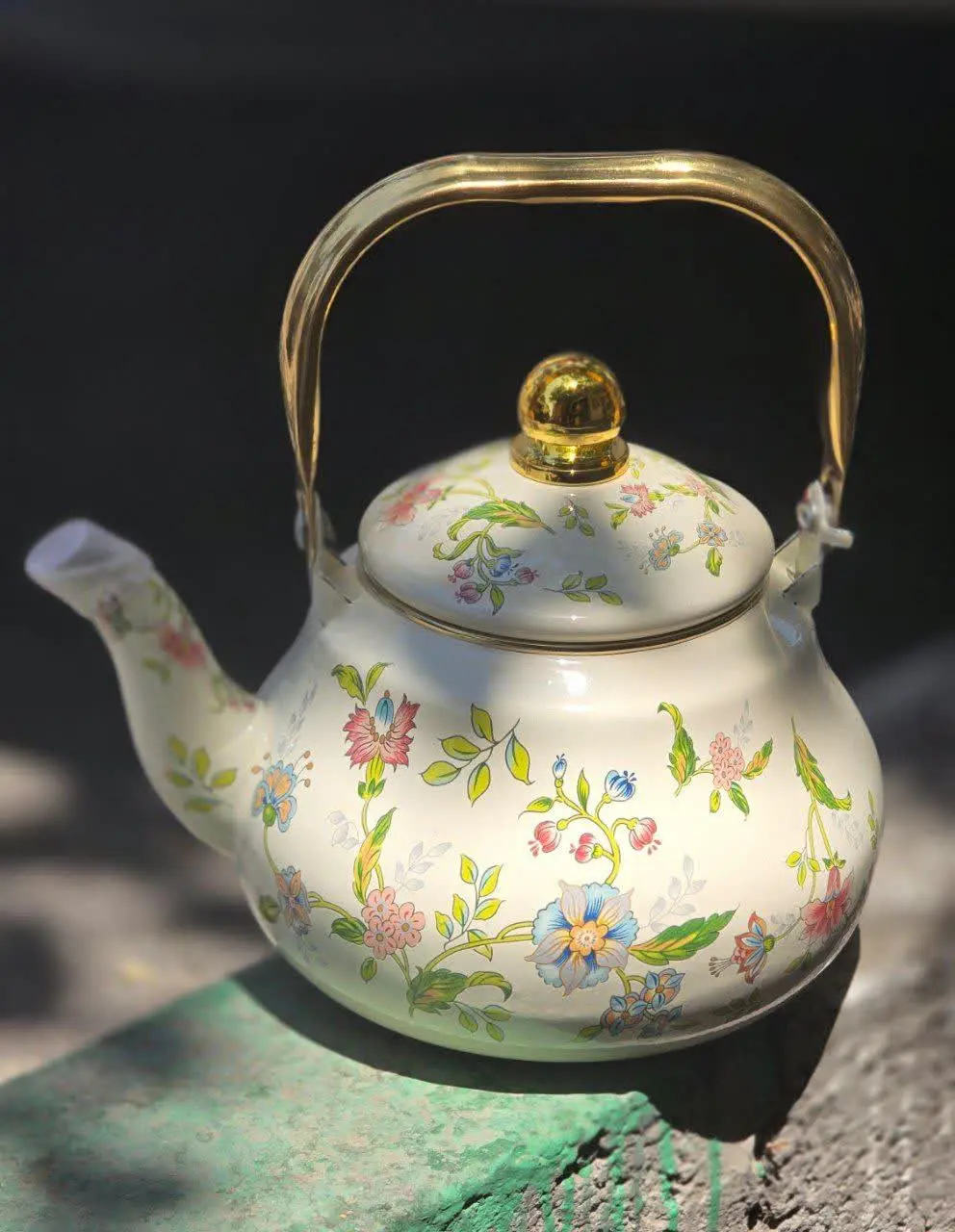 ✅ کتری طرح دار تک دسته طلایی