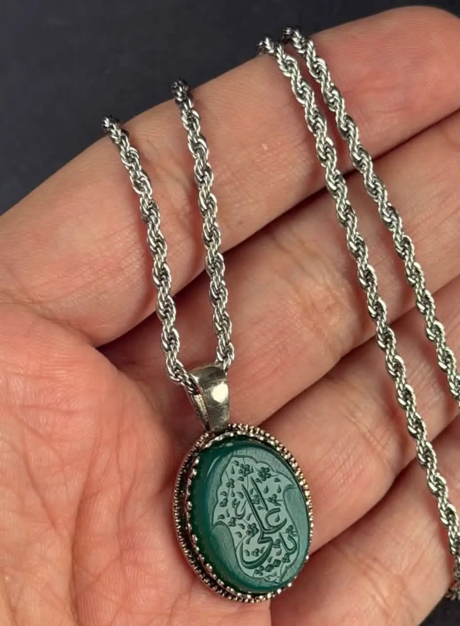 💎پلاک عقیق سبز اصلی