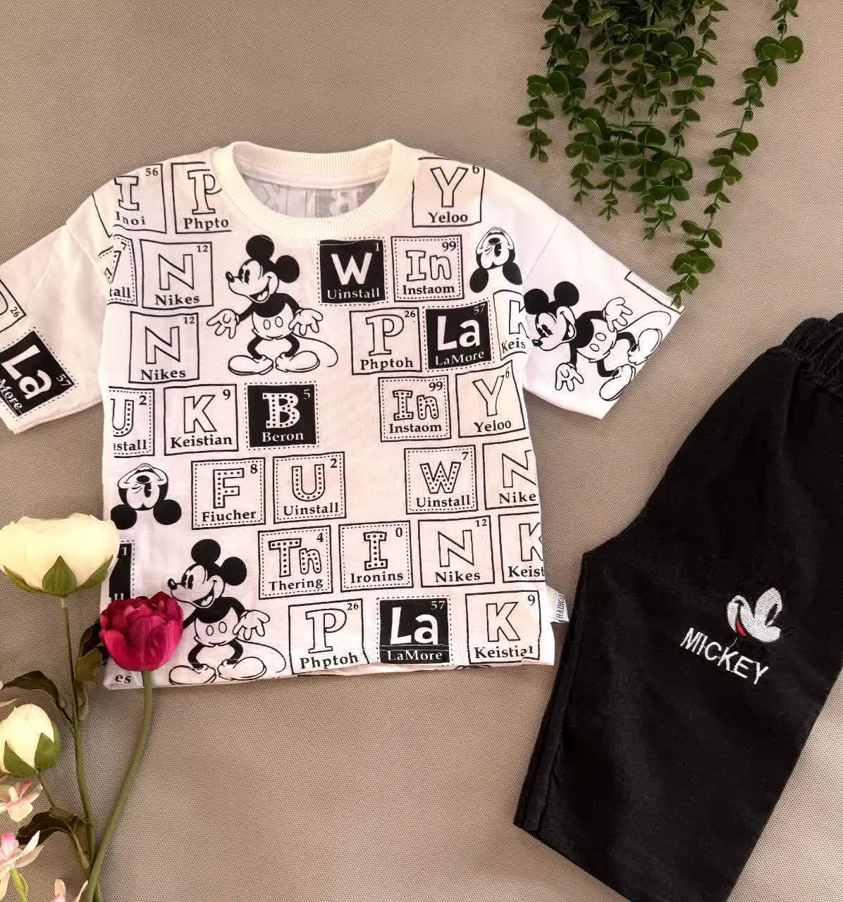 نام محصول؛ تیشرت و شلوارک استیکر😌
