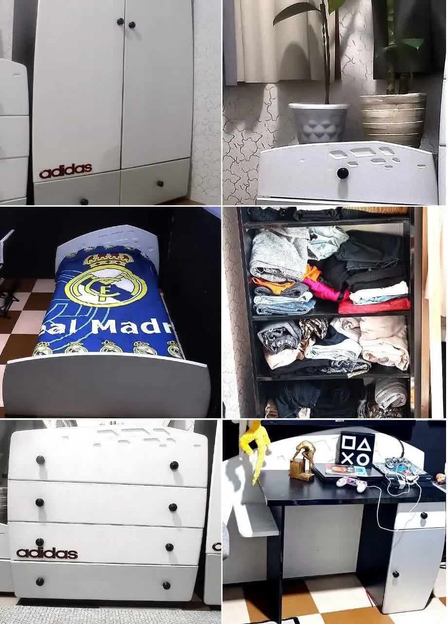 سرویس خواب جوان یا نوجوان یه سال پیش تهیه شده خیلی کم استفاده کردیم بدون کوچکترین شکستگی یا خط و خش در حد نو
