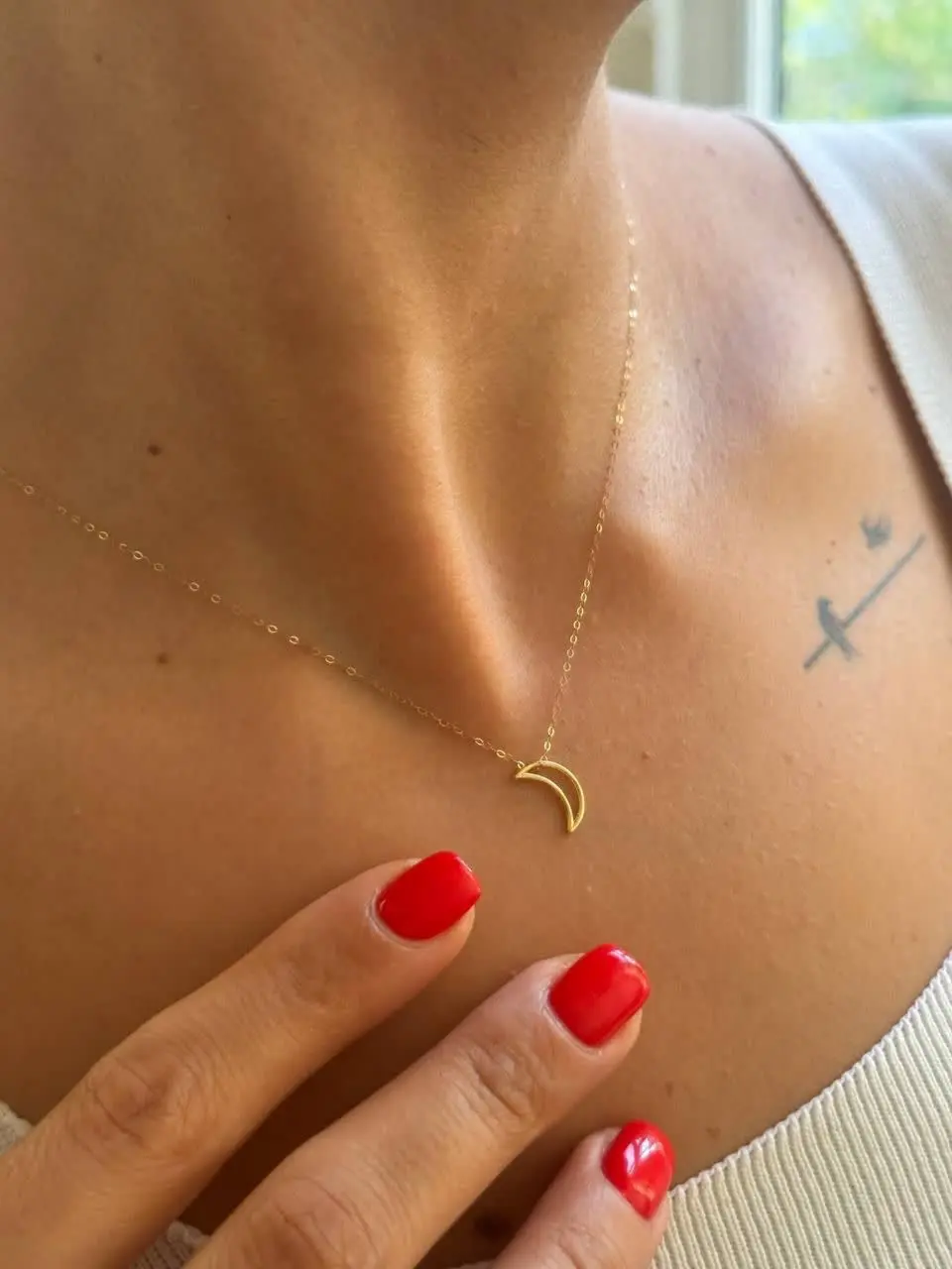 آویز مینیمال سفارشی مدل دایره نیمه ماه🌙🌺
