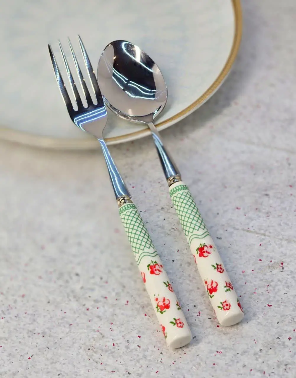 ✅ قاشق چنگال استیل سرامیکی...