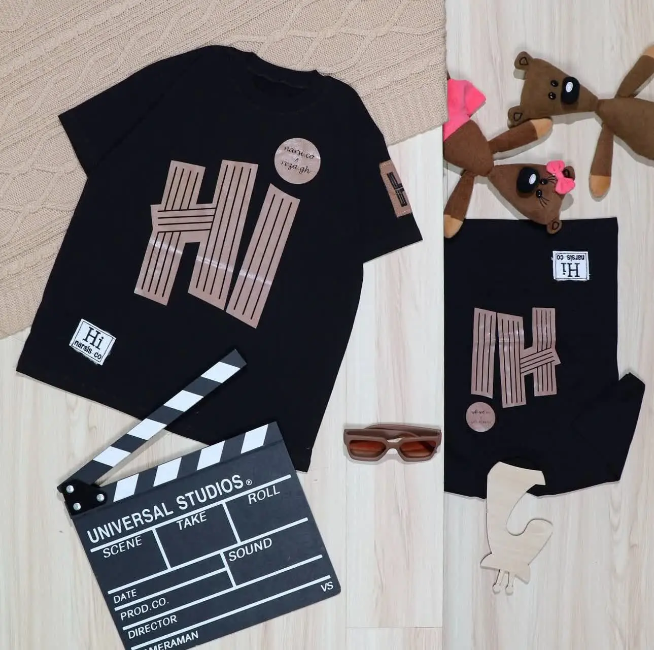 👫تیشرت مشکی چاپ HI👫
