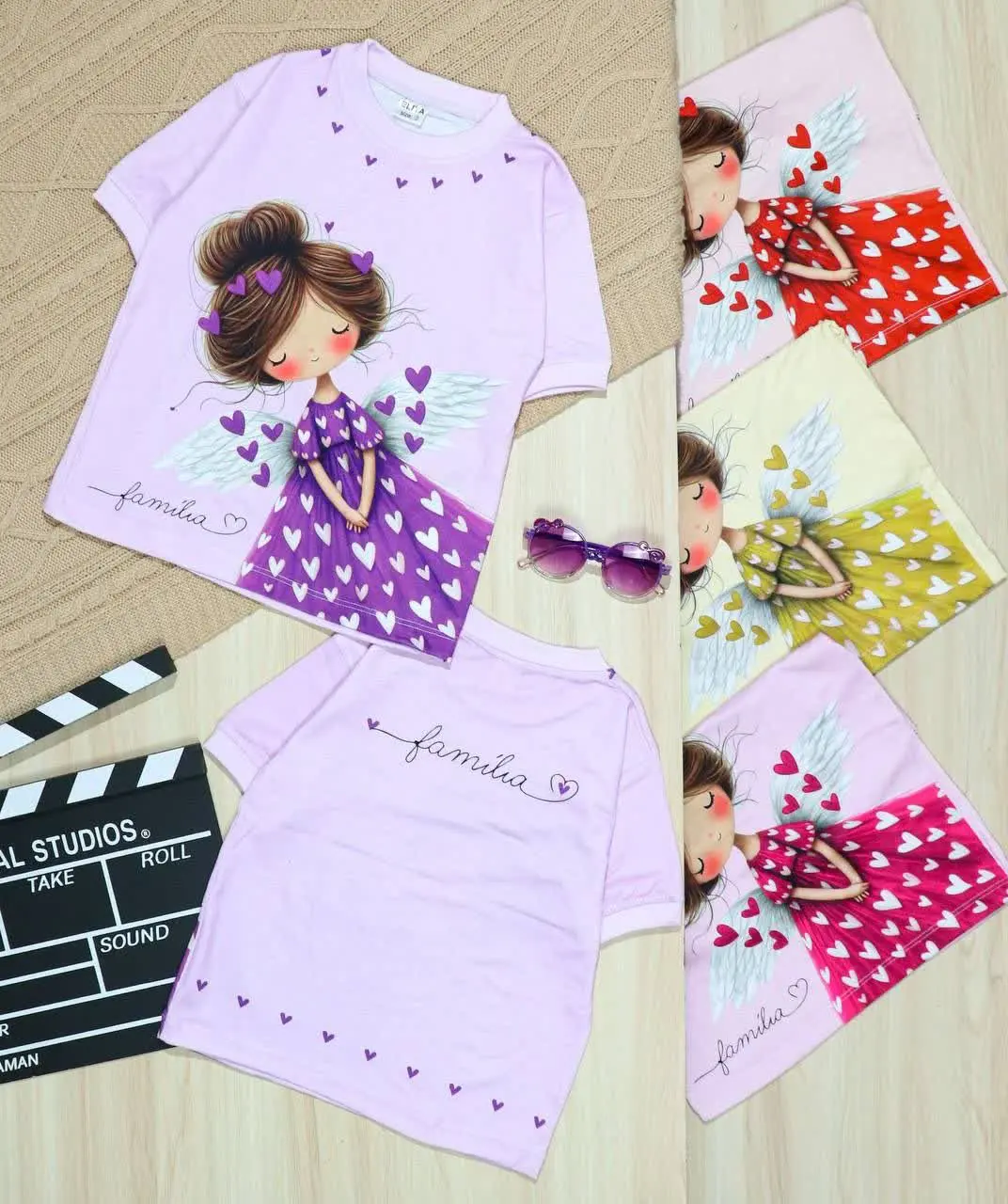 👫 تیشرت دخترانه چاپ دختر و فرشته 👫
