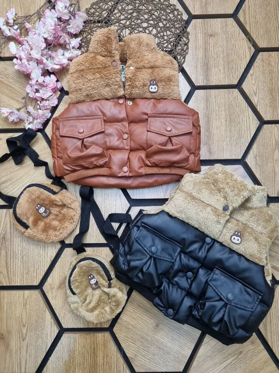 پافر ترکیبی چرم پولیشی دختر...