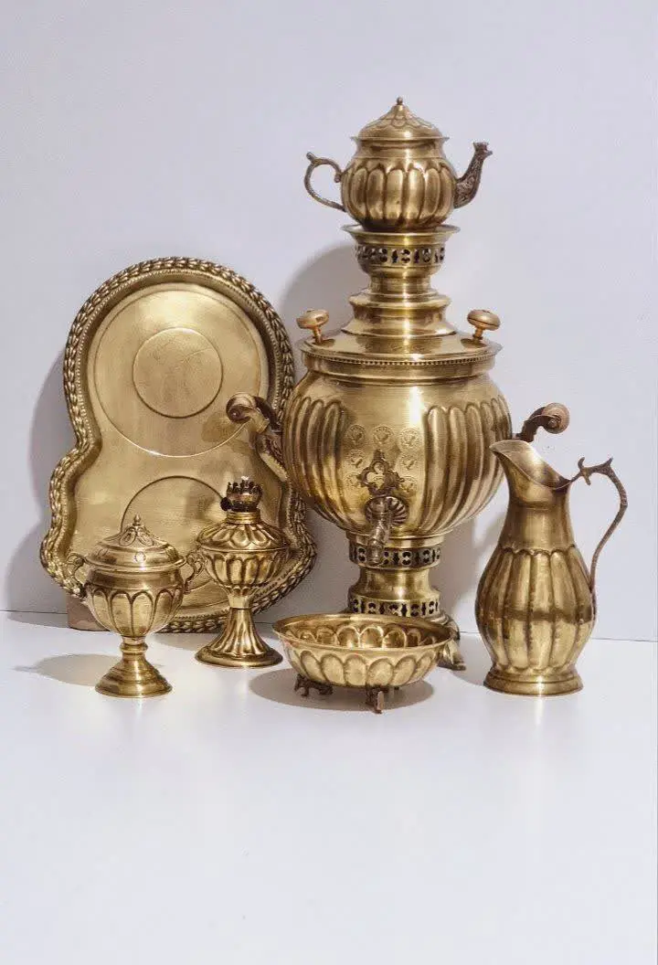 ست سماور شش لیتری تمام برنزی