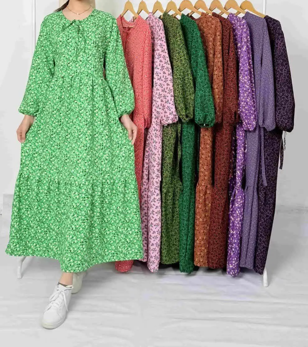 پیراهن ساحلی کرپ پفکی