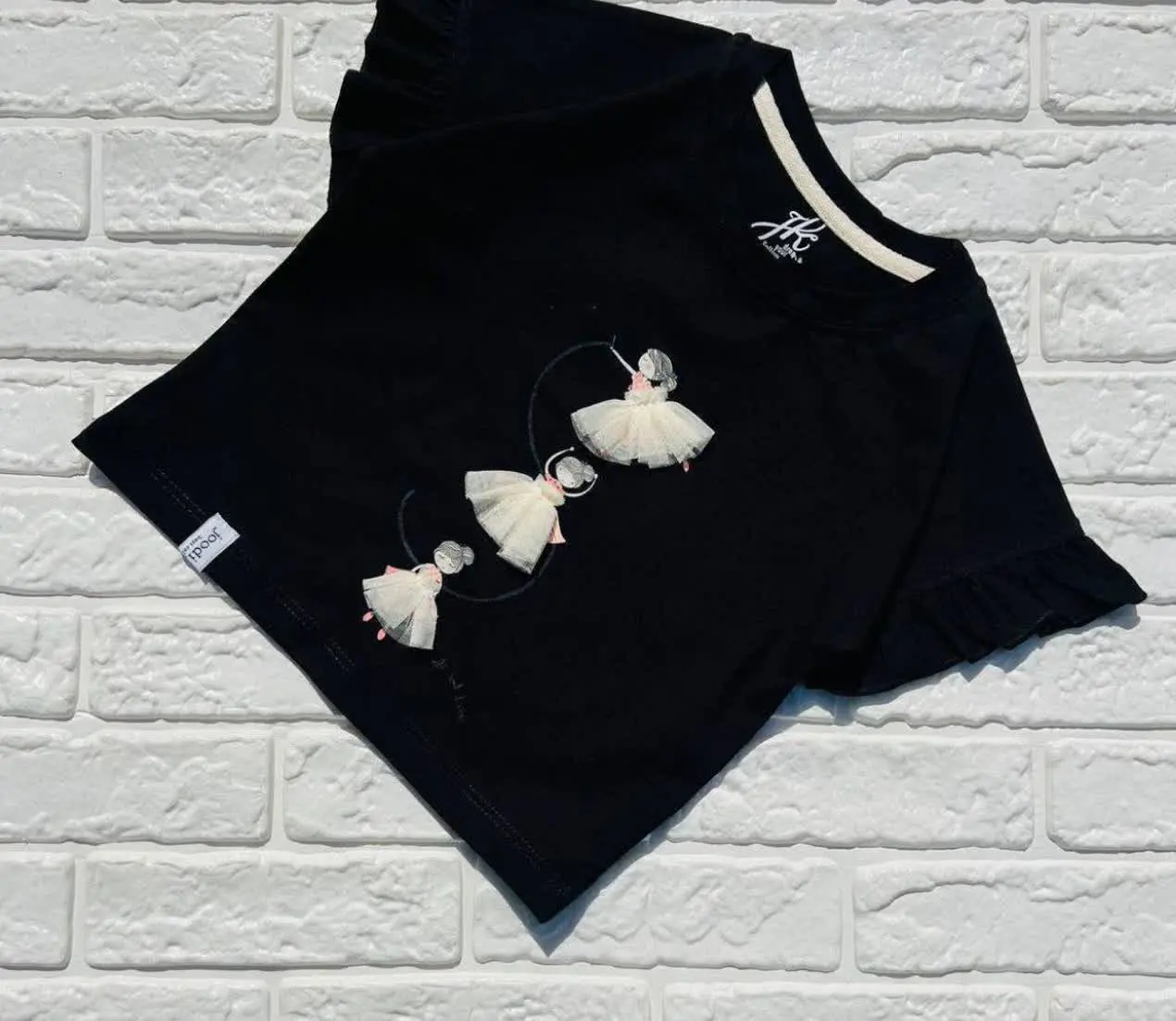 🔴 تیشرت تک دخترانه بالرین 
