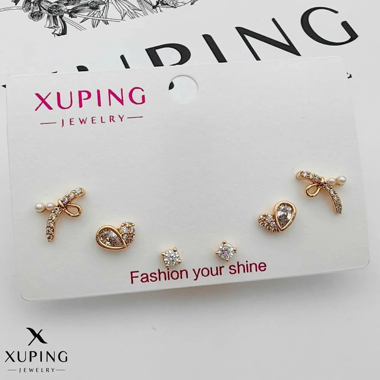 گوشواره سه جفتی ژوپینگ کد ۲۸۹۳