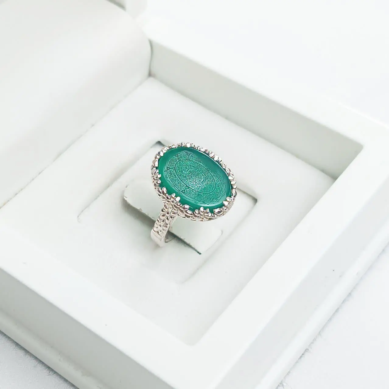 انگشتر نقره زنانه دو گل بغل